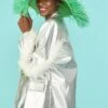 JAYLEY Green Ostrich Feather Flapper Oversized Hat