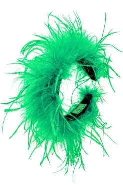 JAYLEY Green Ostrich Feather Headband
