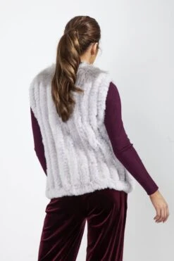 JAYLEY Grey Cashmere Blend Faux Fur Gilet -Deals Plain Midis Store jayley grey cashmere blend faux fur gilet p3821 58188 image