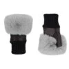 JAYLEY Grey Faux Fur Fingerless Gloves