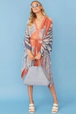 JAYLEY Grey Handwoven Leather Tote Bag