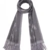 JAYLEY Grey Love Hearts Tassel Reversible Cashmere Blend Scarf