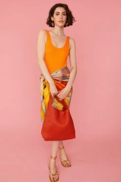 JAYLEY Hand Woven Faux Leather Bag In Red -Deals Plain Midis Store jayley hand woven faux leather bag in red p12338 84758 image