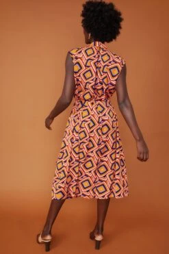 JAYLEY High Neck Midi Geo Dress -Deals Plain Midis Store jayley high neck midi geo dress p11832 82595 image