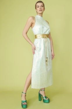 JAYLEY High Neck Mint Sequin Maxi Dress -Deals Plain Midis Store jayley high neck mint sequin maxi dress p13589 92177 image