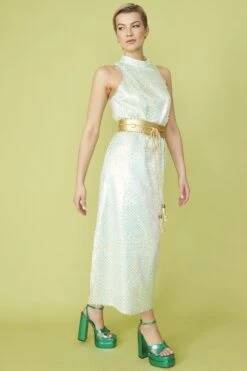 JAYLEY High Neck Mint Sequin Maxi Dress -Deals Plain Midis Store jayley high neck mint sequin maxi dress p13589 92178 image