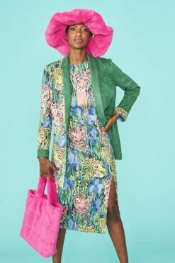 JAYLEY Hot Pink Faux Fur Oversized Hat