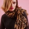 JAYLEY Leopard Print Faux Fur Animal Print Scarf