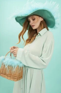 JAYLEY Light Blue Silk Blend Maxi Shirt Dress -Deals Plain Midis Store jayley light blue silk blend maxi shirt dress p13081 88591 image