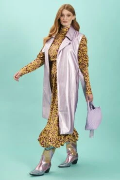 JAYLEY Lilac Faux Suede Metallic Maxi Gilet -Deals Plain Midis Store jayley lilac faux suede metallic maxi gilet p12746 86332 image