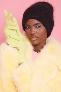 JAYLEY Lime Green Cashmere Blend Gloves