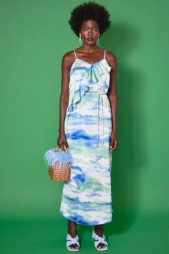 New Products -Deals Plain Midis Store jayley maxi tie dye dress in blue and green p11826 82572 image