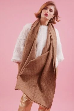 JAYLEY Mocha Cashmere Blend Wrap