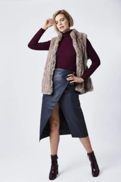 JAYLEY Mocha Faux Fur Gilet
