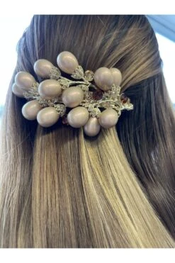 JAYLEY Mocha Limited Handmade Precious Stones Hair Clip