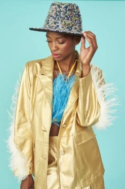 JAYLEY Multi-Coloured Sequin Jackson Top Hat