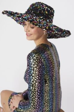 JAYLEY Multi Sequin Handmade Flapper Hat -Deals Plain Midis Store jayley multi sequin handmade flapper hat p13279 89932 image