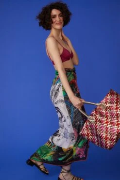 JAYLEY Multi Woven Metallic Tote Bag