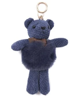 JAYLEY Navy Faux Fur Teddy Bear