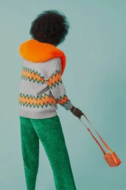 JAYLEY Orange Grape Skin Vegan Leather Bag -Deals Plain Midis Store jayley orange grape skin vegan leather bag p11652 81318 image