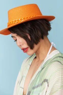 JAYLEY Orange Kate Bamboo Blend Hat -Deals Plain Midis Store jayley orange kate bamboo blend hat p12159 83925 image