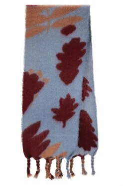 JAYLEY Oversized Blue Coloured Cashmere And Wool Scarf -Deals Plain Midis Store jayley oversized blue coloured cashmere and wool scarf p12919 87578 image