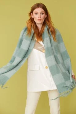 JAYLEY Oversized Cashmere And Wool Scarf With Checkered Print -Deals Plain Midis Store jayley oversized cashmere and wool scarf with checkered print p11752 82019 image