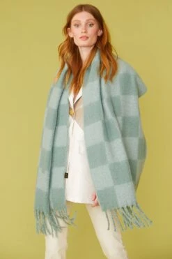 JAYLEY Oversized Cashmere And Wool Scarf With Checkered Print -Deals Plain Midis Store jayley oversized cashmere and wool scarf with checkered print p11752 82020 image