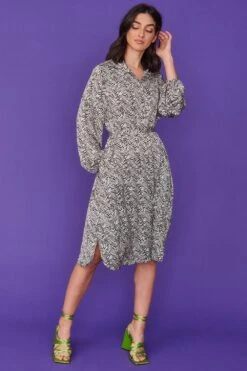 JAYLEY Oversized Silk Shirt Dress In Zebra Print -Deals Plain Midis Store jayley oversized silk shirt dress in zebra print p11758 82056 image