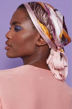 JAYLEY Pink Abstract Silk Scarf