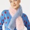 JAYLEY Pink And Blue Faux Fur Scarf