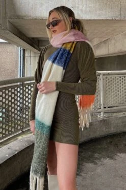 JAYLEY Pink Cashmere Blend Scarf