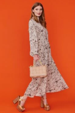 JAYLEY Pink Eco Leather Cross Woven Clutch Bag With Gold Chain