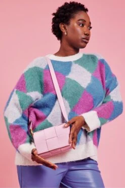 JAYLEY Pink Grape Skin Vegan Leather Bag