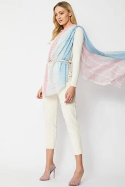JAYLEY Pink Luxury Cashmere Silk Blend Wrap