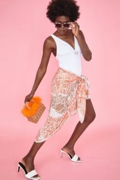 Deals Plain Midis Store -Deals Plain Midis Store jayley pink silk blend sarong p8606 48721 image