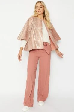 JAYLEY Pink Snake Print Faux Suede Cape -Deals Plain Midis Store jayley pink snake print faux suede cape p6522 71531 image