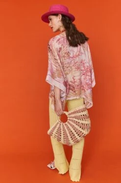 JAYLEY Pink Straw Half Moon Beach Bag -Deals Plain Midis Store jayley pink straw half moon beach bag p8645 80911 image