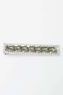JAYLEY Precious Stone Chain Link Hair Clip -Deals Plain Midis Store jayley precious stone chain link hair clip p12169 83961 image
