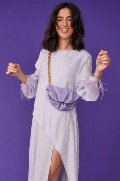 JAYLEY Purple Charlotte Leather Bag -Deals Plain Midis Store jayley purple charlotte leather bag p8413 80620 image