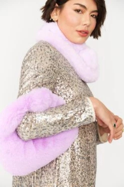 JAYLEY Purple Faux Fur Charlotte Bag -Deals Plain Midis Store jayley purple faux fur charlotte bag p12133 83793 image