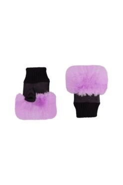 JAYLEY Purple Faux Fur Fingerless Gloves