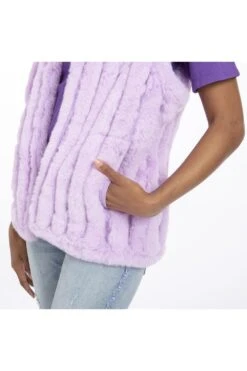 JAYLEY Purple Faux Fur Gilet -Deals Plain Midis Store jayley purple faux fur gilet p3678 57582 image