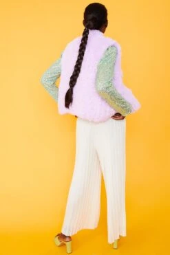 JAYLEY Purple Hand Knitted Faux Fur Gilet -Deals Plain Midis Store jayley purple hand knitted faux fur gilet p3761 76121 image