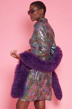 JAYLEY Purple Long Mongolian Fur Scarf -Deals Plain Midis Store jayley purple long mongolian fur scarf p13618 92376 image