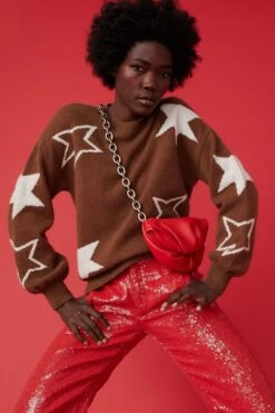 JAYLEY Red Charlotte Leather Bag