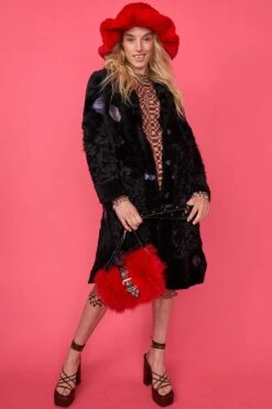 JAYLEY Red Faux Fur Oversized Hat -Deals Plain Midis Store jayley red faux fur oversized hat p11040 77152 image