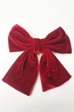 JAYLEY Red Large Velvet Bow Hair Clip