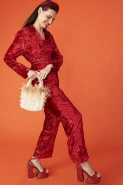 JAYLEY Red Padded Sequin Headband -Deals Plain Midis Store jayley red padded sequin headband p12993 88033 image