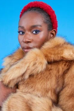 JAYLEY Red Queen Cashmere & Faux Fur Headband